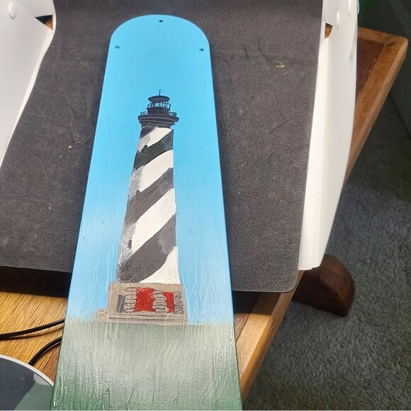 Hand Crafted Cape Hatteras Lighthouse Painting Art Picture Ocean Landscape - Picture 8 of 14